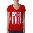 thumbnail image 1 of Survivor Awareness Flag Awareness Womens V-Neck Tee, Red, 2XL, 1 of 3