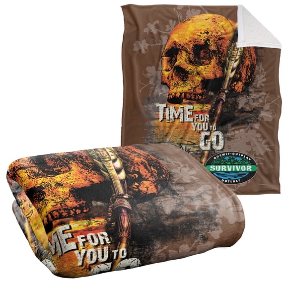 Survivor Blanket, 50"x60", Time to Go Silky Touch Sherpa Back Super Soft Throw Blanket