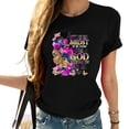 thumbnail image 1 of Survivor Breast Cancer Awareness I'm The Storm Strong Womens T Shirt Black, 1 of 5