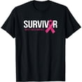 thumbnail image 1 of Survivor Breast Cancer Awareness Month Pink Ribbon Womens T-Shirt, 1 of 4