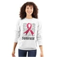 thumbnail image 1 of Survivor Breast Cancer Pink Ribbon Women Crewneck Sweatshirt Brisco Brands S, 1 of 6
