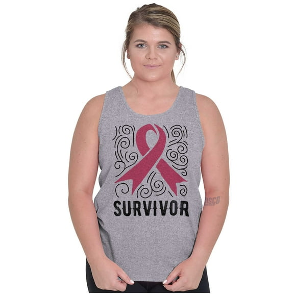 Survivor Breast Cancer Pink Ribbon Womens Plus Size Graphic Tank Top Brisco Brands 3X