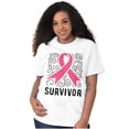 thumbnail image 1 of Survivor Breast Cancer Pink Ribbon Women's Graphic T Shirt Tees Brisco Brands S, 1 of 5