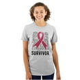 thumbnail image 1 of Survivor Breast Cancer Pink Ribbon Women's Graphic T Shirt Tees Brisco Brands X, 1 of 5