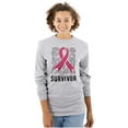 thumbnail image 1 of Survivor Breast Cancer Pink Ribbon Women's Long Sleeve T Shirt Brisco Brands L, 1 of 6