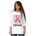 thumbnail image 1 of Survivor Breast Cancer Pink Ribbon Women's Long Sleeve T Shirt Brisco Brands S, 1 of 6