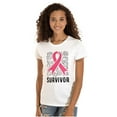 thumbnail image 1 of Survivor Breast Cancer Pink Ribbon Womens Slim Fit Graphic Tee Brisco Brands S, 1 of 5