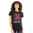 thumbnail image 1 of Survivor Breast Cancer Pink Ribbon Womens Slim Fit Graphic Tee Brisco Brands S, 1 of 5
