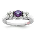 thumbnail image 1 of Survivor Collection Sterling Silver Rhodium-plated Clear and Purple Swarovski Topaz Pamela Ring, 1 of 3