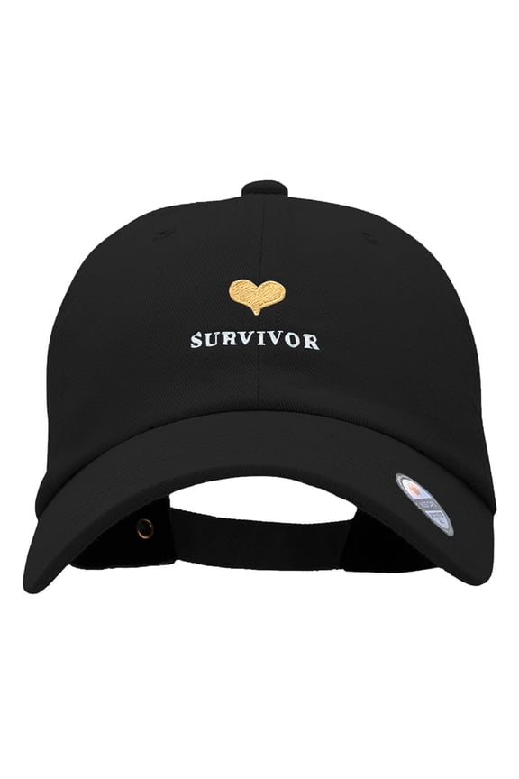 Survivor Embroidered Unstructured Washed Cap - Black OSFM