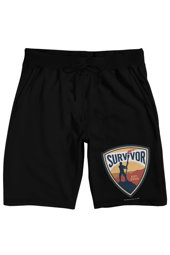 Survivor Est 2000 Badge Men's Black Lounge Shorts - XS