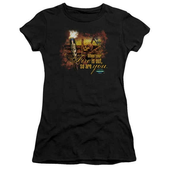 Survivor Fires Out Junior Women's Sheer T-Shirt Black