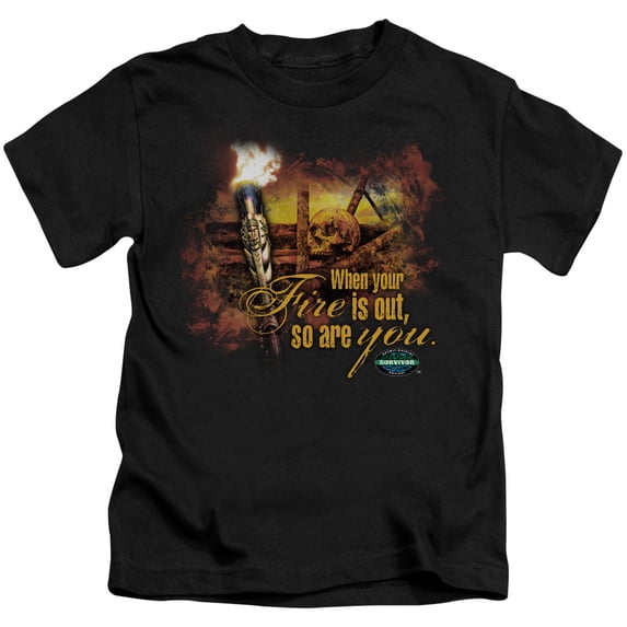 Survivor Fires Out Youth 18/1 T-Shirt Black