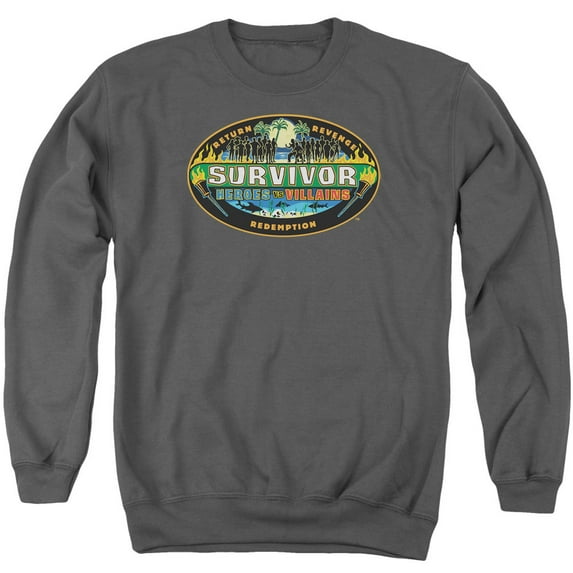 Survivor Heroes Vs Villains Adult Crewneck Sweatshirt Charcoal