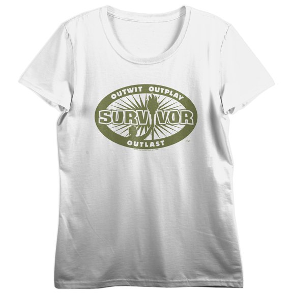 Survivor Outwit Outplay Outlast Women's White Short Sleeve Tee -XL
