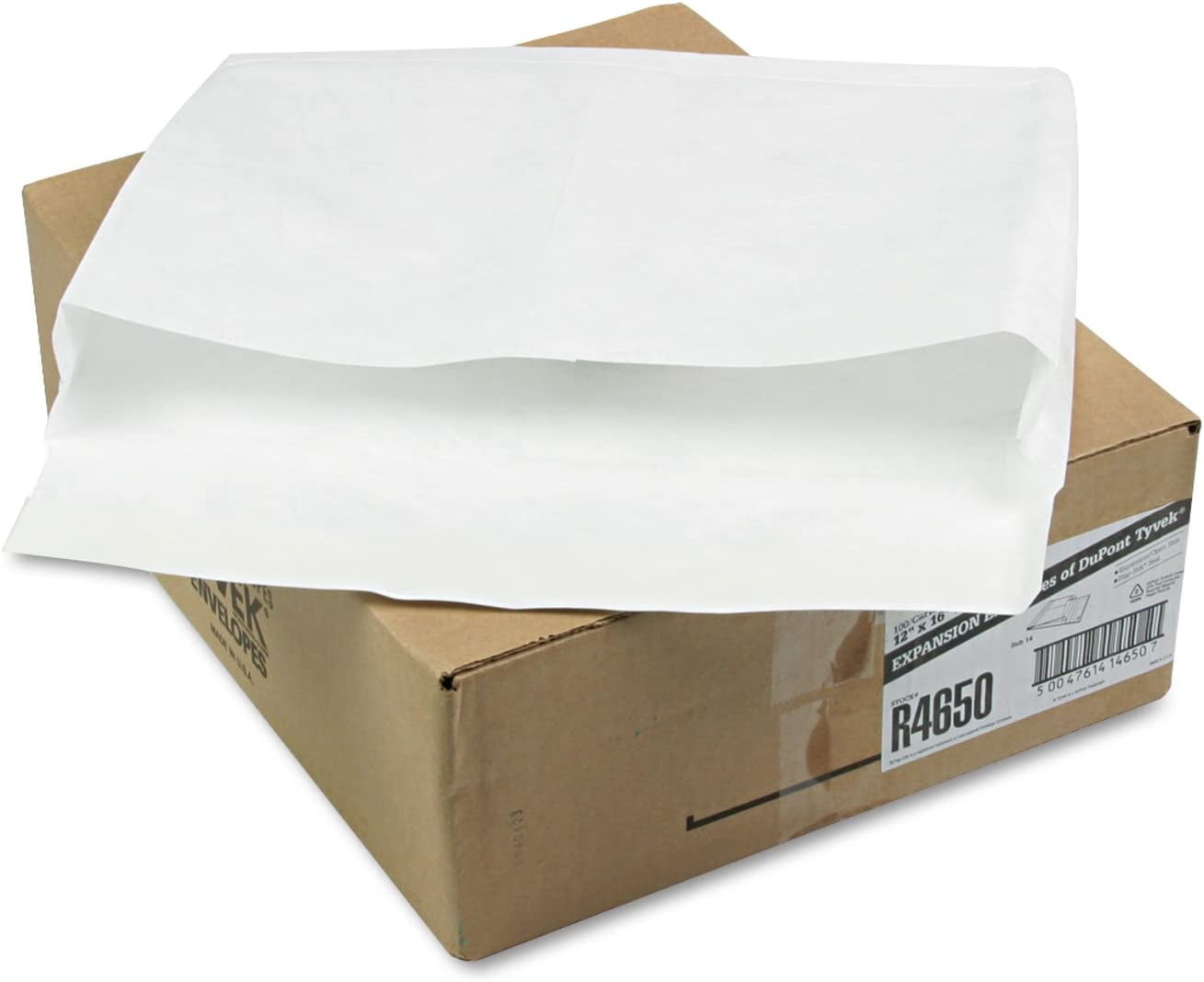 Survivor R4650 Tyvek Expansion Envelope,14Lb,12Inch x16Inch x2Inch,100/CT,White