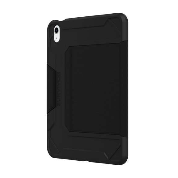 Survivor Rugged Folio Carrying Case for 10.9" Apple iPad (2022) Tablet -Slim Drop Resistant Protection with Auto Wake/Sleep- Black