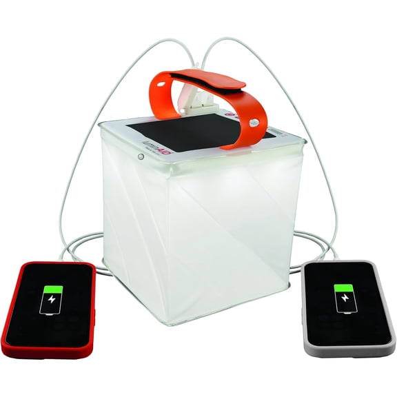 Survivor Solar Lantern with Dual Phone Charger - Inflatable LED Lamp for Camping, Hiking and Travel - Light for Power Outages, Hurricane, Kits