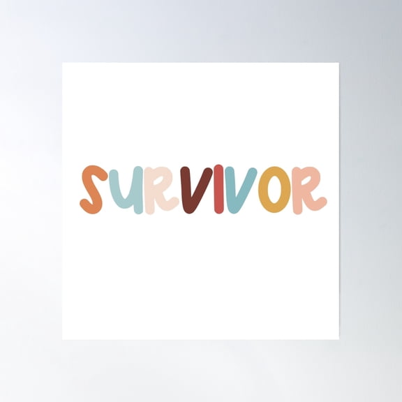 Survivor Sticker Poster Wall Art, Modern Wall Decor, 30x30 UNFRAMED