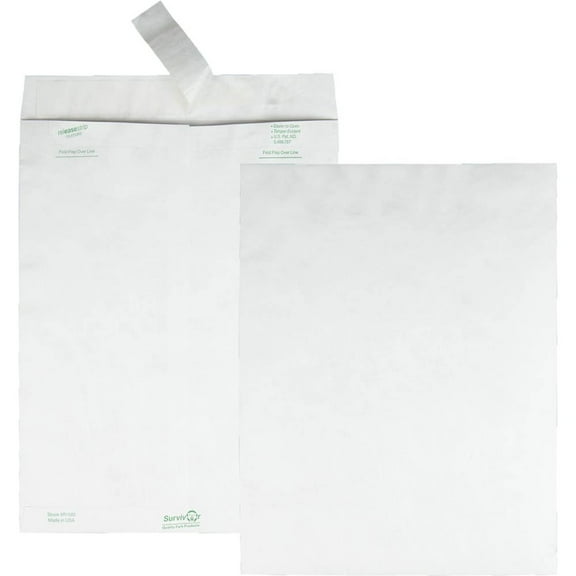 Survivor Tyvek Mailer, 10 x 13, White, 100/Box