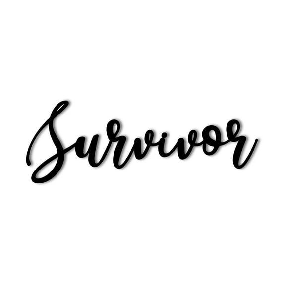 Survivor Wall Art Metal Wall Decor Metal Sign for Home - Inspirational Wall Art - Cancer Survivor Gift Idea - Metal Wall Art Decorative Accent Home Decor Sign – 3 Sizes / 13 Colors
