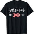 thumbnail image 1 of Survivor Warrior Peach Uterine Cancer Ribbon Uterine Cancer T-Shirt, 1 of 4