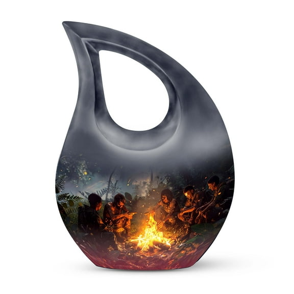 Survivors' Campfire In The Urn - Keepsake For Human Ashes - Urns For Ashes Adult Female & Male - Urns Human Ashes - Funeral Cremation Urns, urn adult human ashes(Size - 4inch, 1Pcs)
