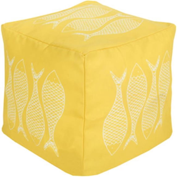 Surya Rug Cube Squash Pouf - Ash Gray - 18 x 18 x 18 in.