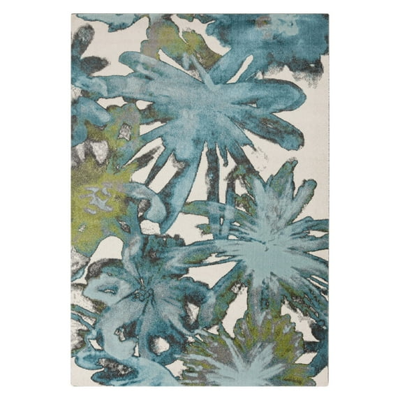 Aberdine ABE-8003 2'2" x 3' Rectangle Rug Aqua/Teal/Olive/Ivory/Charcoal