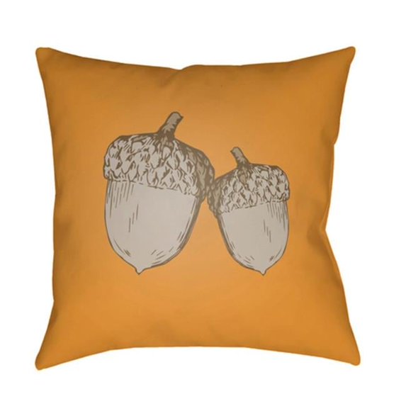 Surya Acorn Medium Throw Pillow - Orange & Gray - 18 x 18 x 4 in.