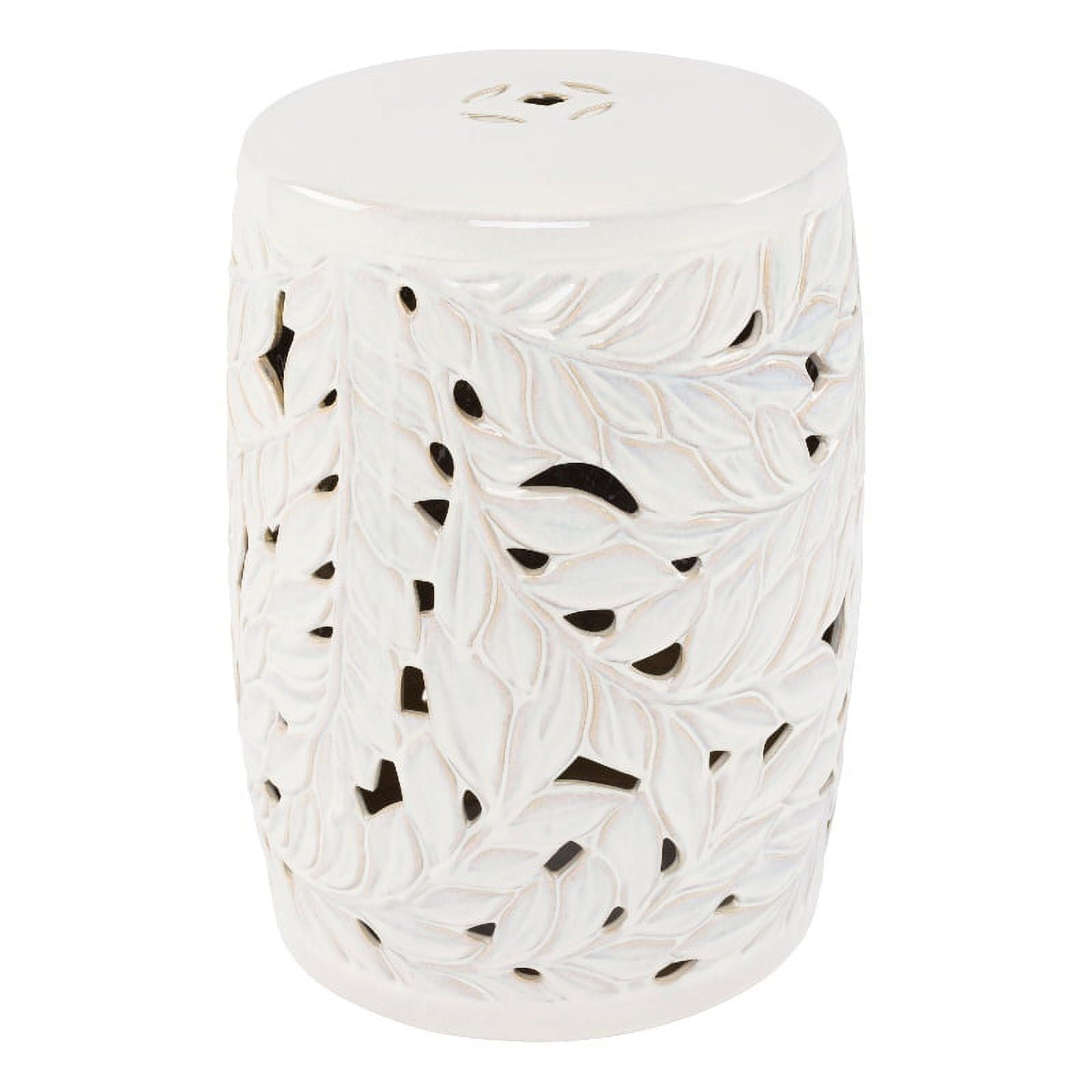 Surya Achilles Modern Style Ceramic Garden Stool in White Finish ...