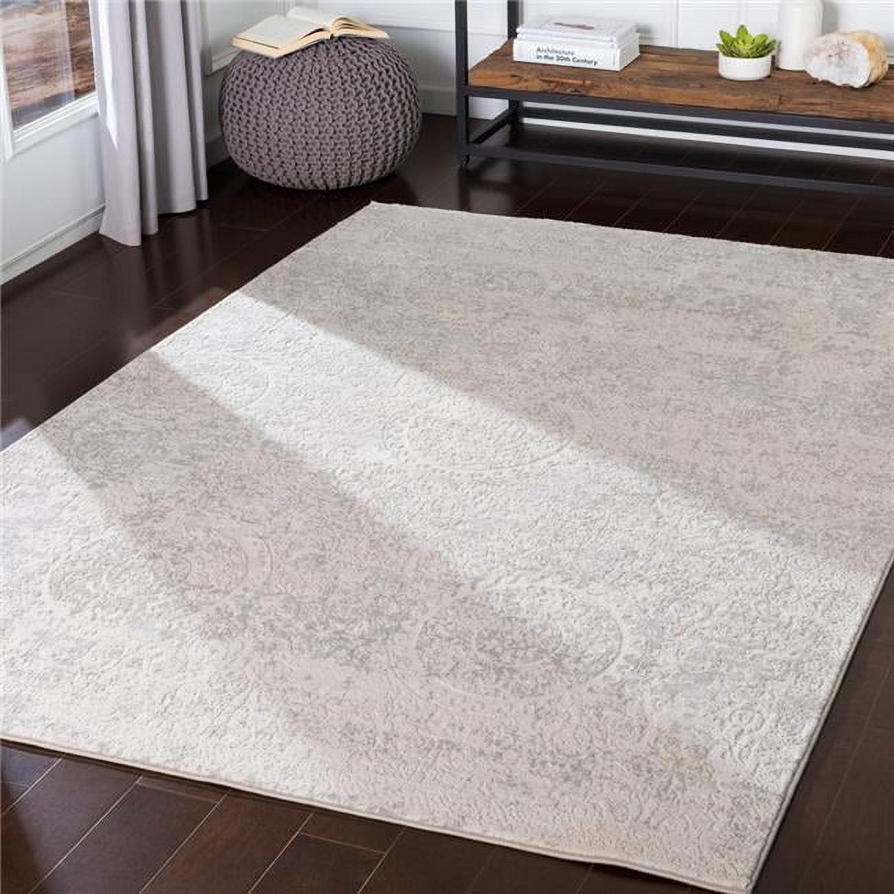 Surya Aisha AIS-2307 120 x 168" Rectangle Fabric Rug in Light Gray/Off White