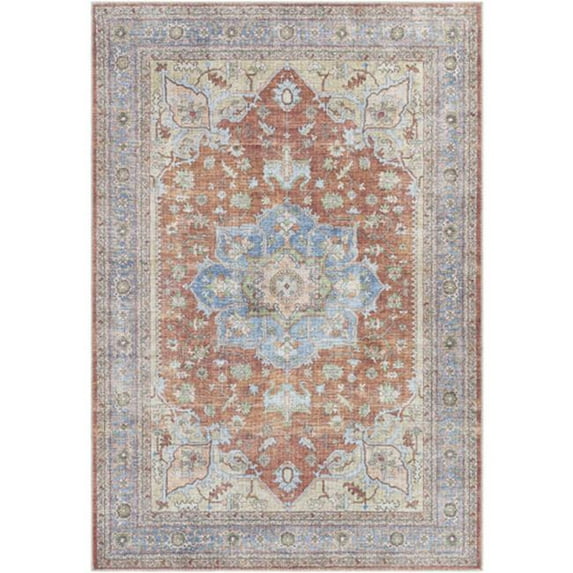 Surya Alanya ALY-2300 79 x 108" Rectangle Fabric Rug in Brown/Dark Blue