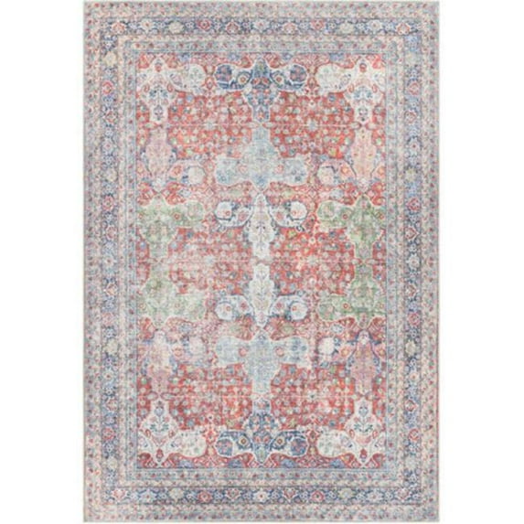 Surya Alanya ALY-2301 106 x 144" Rectangle Fabric Rug in Brick Red/Blue