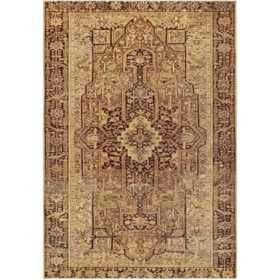Surya Amelie AML-2348 106x144" Rectangle Chenille Rug in Dark Brown/Wheat