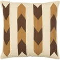 thumbnail image 1 of Surya Andrea NDR-005 18 x 18" Square Cotton Pillow Kit in Cream/Dark Brown, 1 of 5