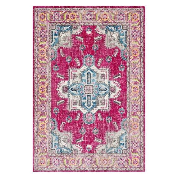 Surya Aura Silk Floral Medallion Indoor Area Rug