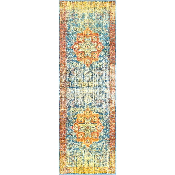 Surya Aura Vintage Floral Medallion Indoor Area Rug