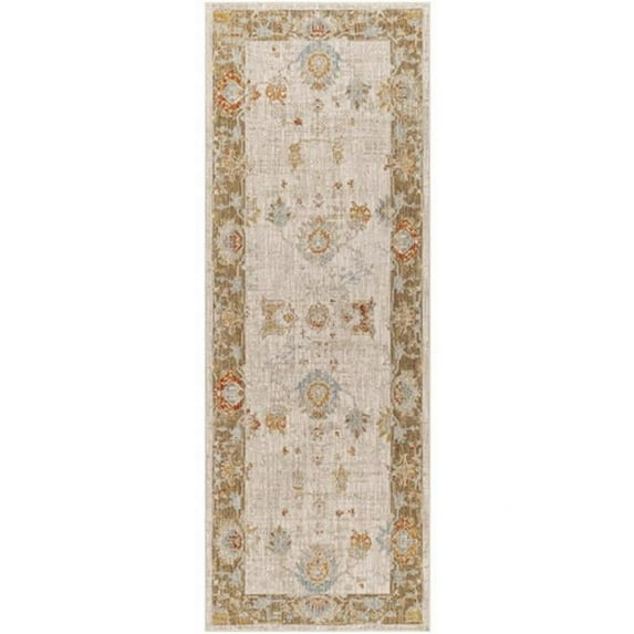 Surya Avant Garde AVT-2309 31 x 87" Runner Fabric Rug in Light Beige/Olive