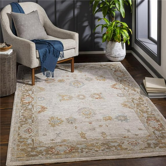 Surya Avant Garde AVT-2309 94 x 123" Rectangle Fabric Rug in Light Beige/Olive