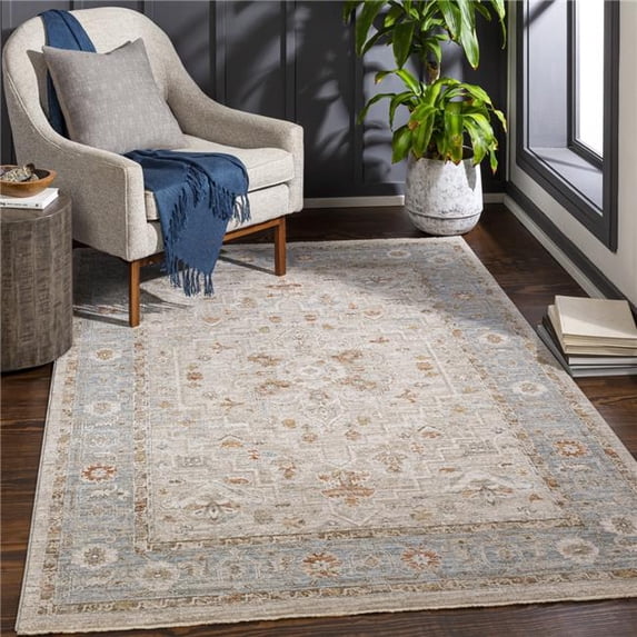 Surya Avant Garde AVT-2316 31 x 87" Runner Fabric Rug in Light Beige/Denim