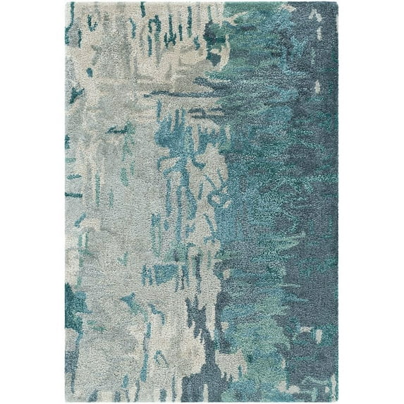 Surya Banshee BAN-3343 24x36" Rectangle Modern Wool Area Rug in Blue/Light Gray