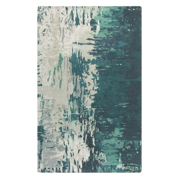 Surya Banshee BAN-3343 96x132" Rectangle Modern Wool Area Rug in Teal Blue/Sage