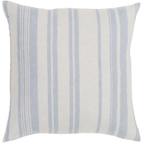Surya Baris BIS-002 18 x 18" Square Cotton Pillow Cover in Pale Blue/Ivory
