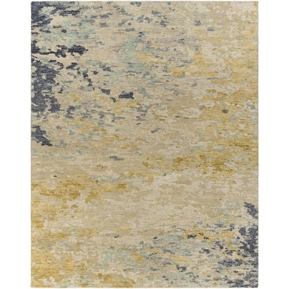 Surya Biscayne BSY-2311 72x108" Rectangle Wool Rug in Mustard Yellow/Oatmeal