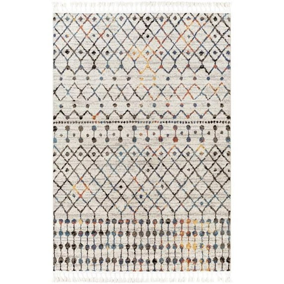 Surya Blackburn 110x144" Rectangle Transitional Fabric Rug in Blue/Brown