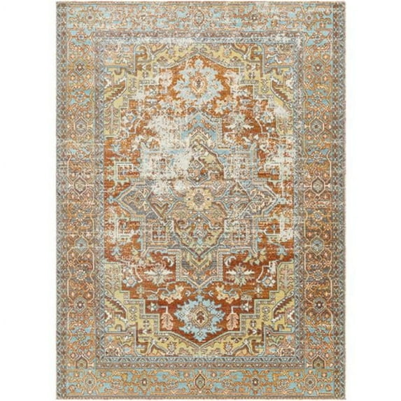 Surya Bodrum BDM-2312 94 x 120" Rectangle Fabric Rug in Saffron Orange/Brown