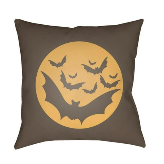 Surya 18 x 18 x 4 in. Boo Square Throw Pillow - Gray & Orange