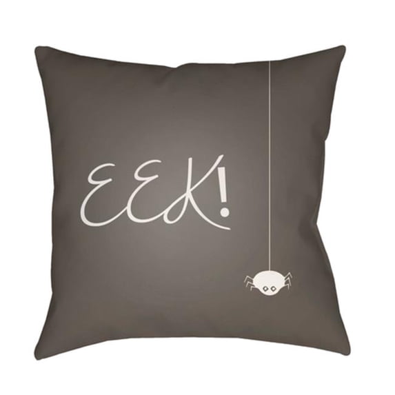 Surya Boo Square Throw Pillow - Gray & White - 18 x 18 x 4 in.