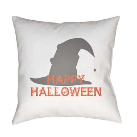 Surya 20 x 20 x 4 in. Boo Square Throw Pillow - White